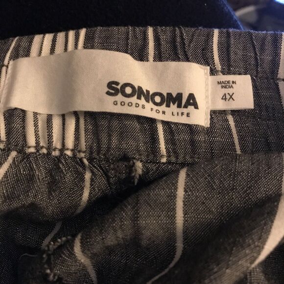 Women's Sonoma Shorts Ultracomfort Waistband Mid Rise Plus Pull On Stripe 4X NWT - Picture 3 of 8